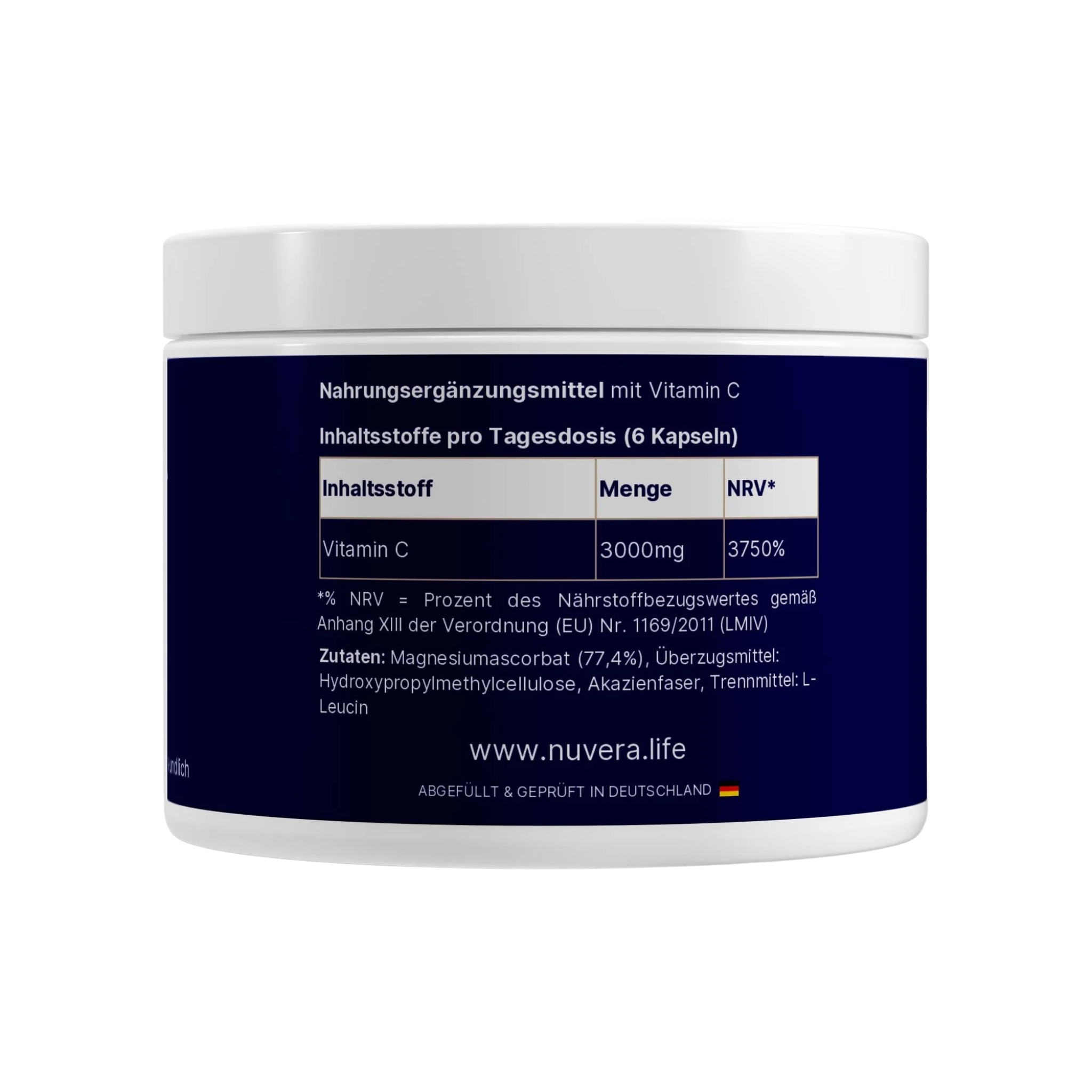 NUVÉRA Ascoris Vitalis - gepuffertes Vitamin C - Nährwerte und Inhaltsstoffe