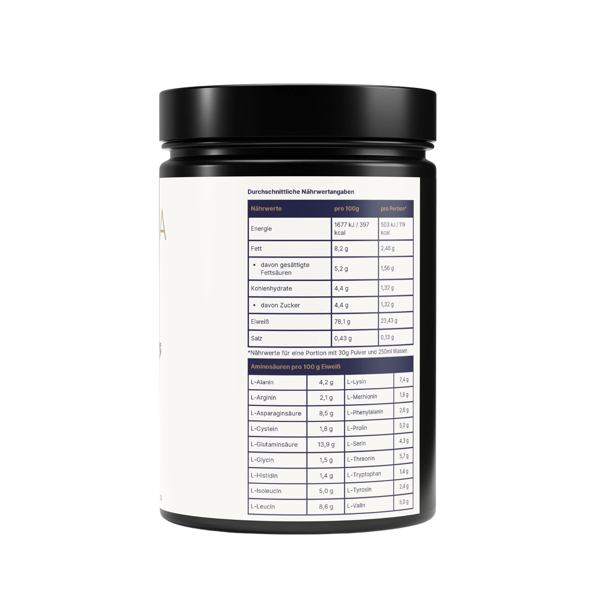 NUVÉRA Invictor Premium Whey Vanille Geschmack Nährwerte