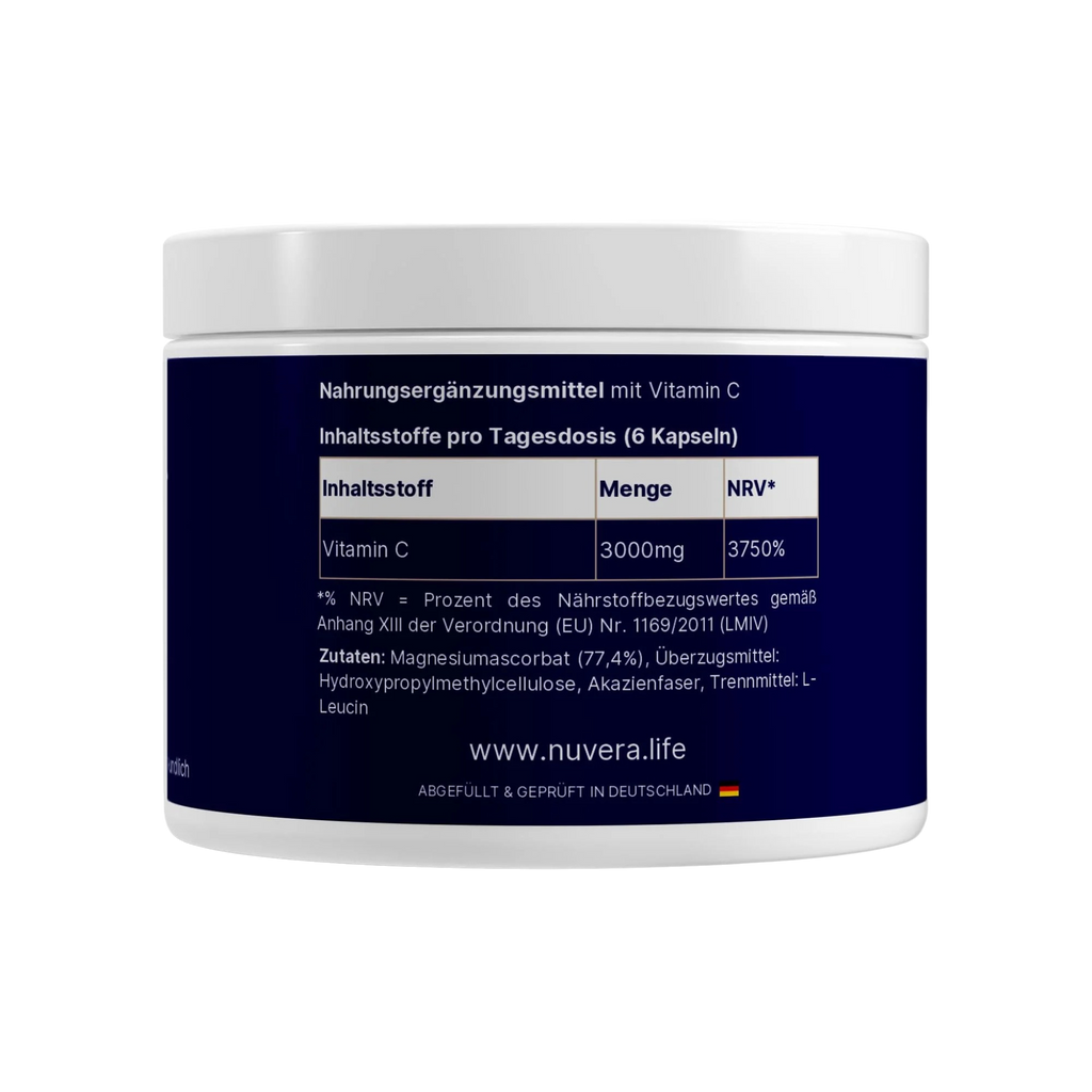NUVÉRA Ascoris Vitalis - gepuffertes Vitamin C - Nährwerte und Inhaltsstoffe