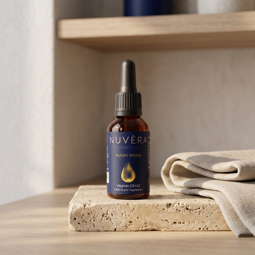 Aurum Solaris Vitamin D3 K2 Tropfen von NUVÉRA – Pipettenflasche