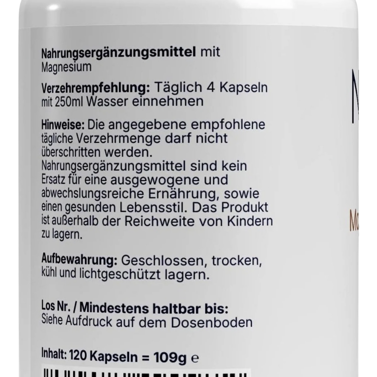 Magnesium_PentaMatrix - 5 Magnesiumformen + B6 | Verzehrempfehlung | NUVÉRA