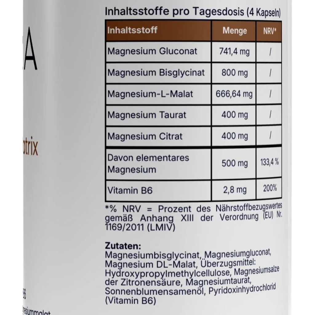 Magnesium PentaMatrix – 5 Magnesiumformen + B6