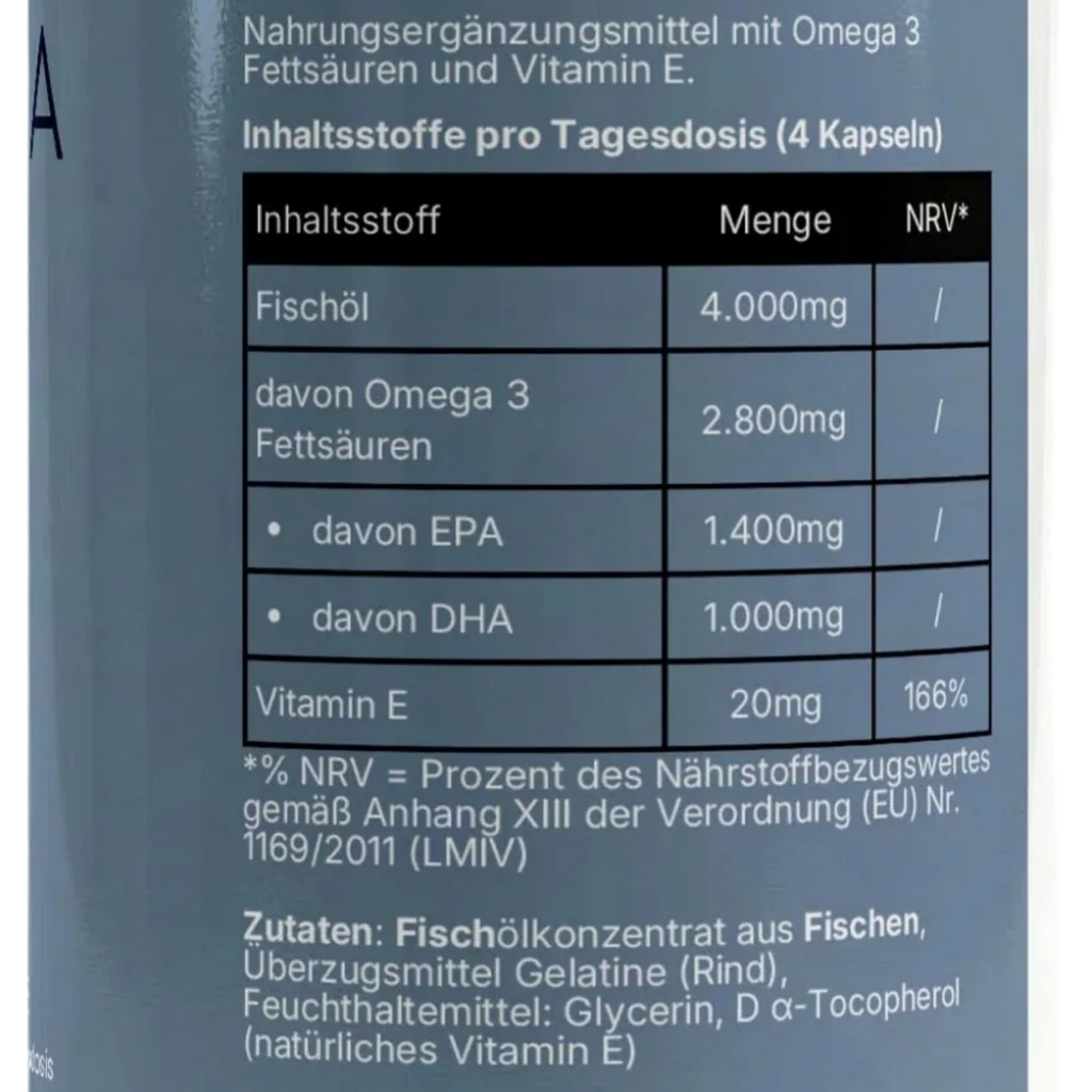 Marinum MAX Omega-3 – Inhaltsstoffe und Nährwerte pro Tagesdosis | NUVÉRA