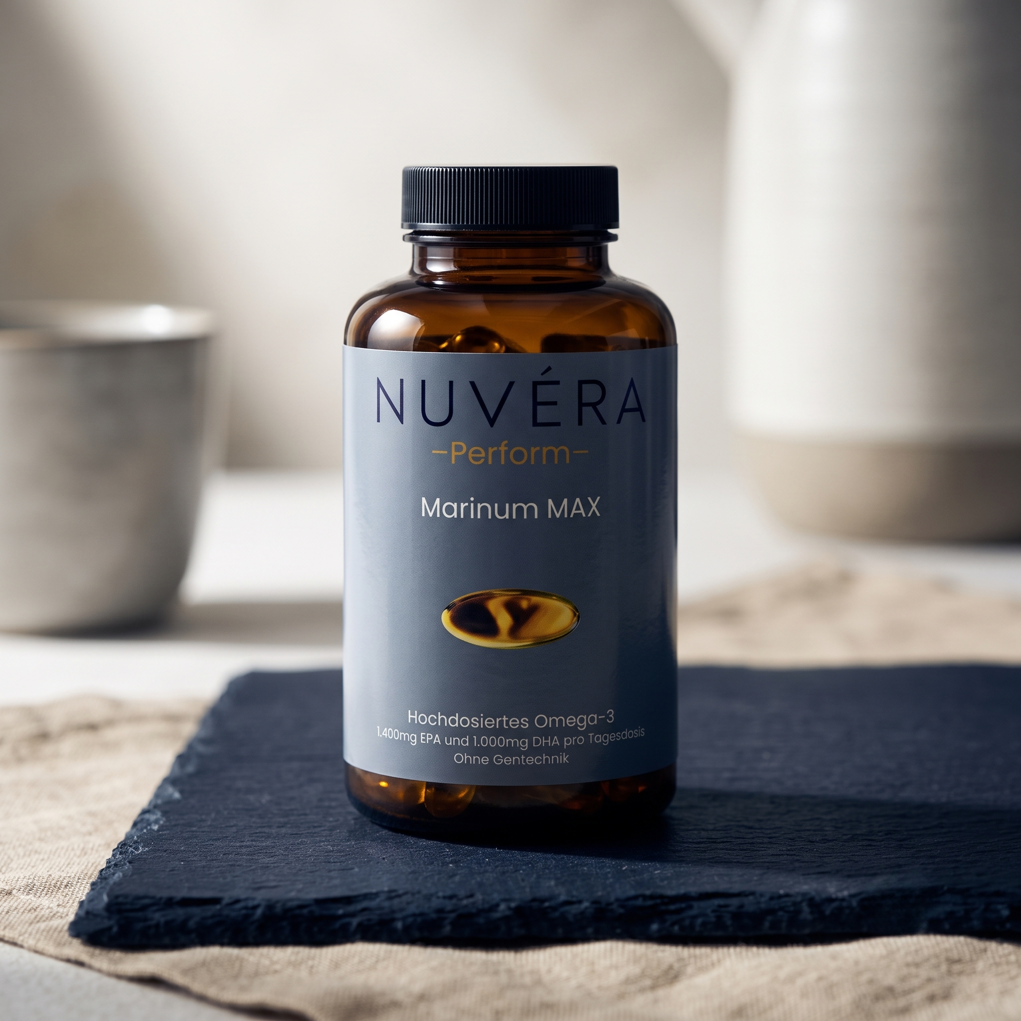 Marinum MAX Omega-3 – 2.800 mg Omega-3 pro Tagesdosis aus Fischöl | NUVÉRA