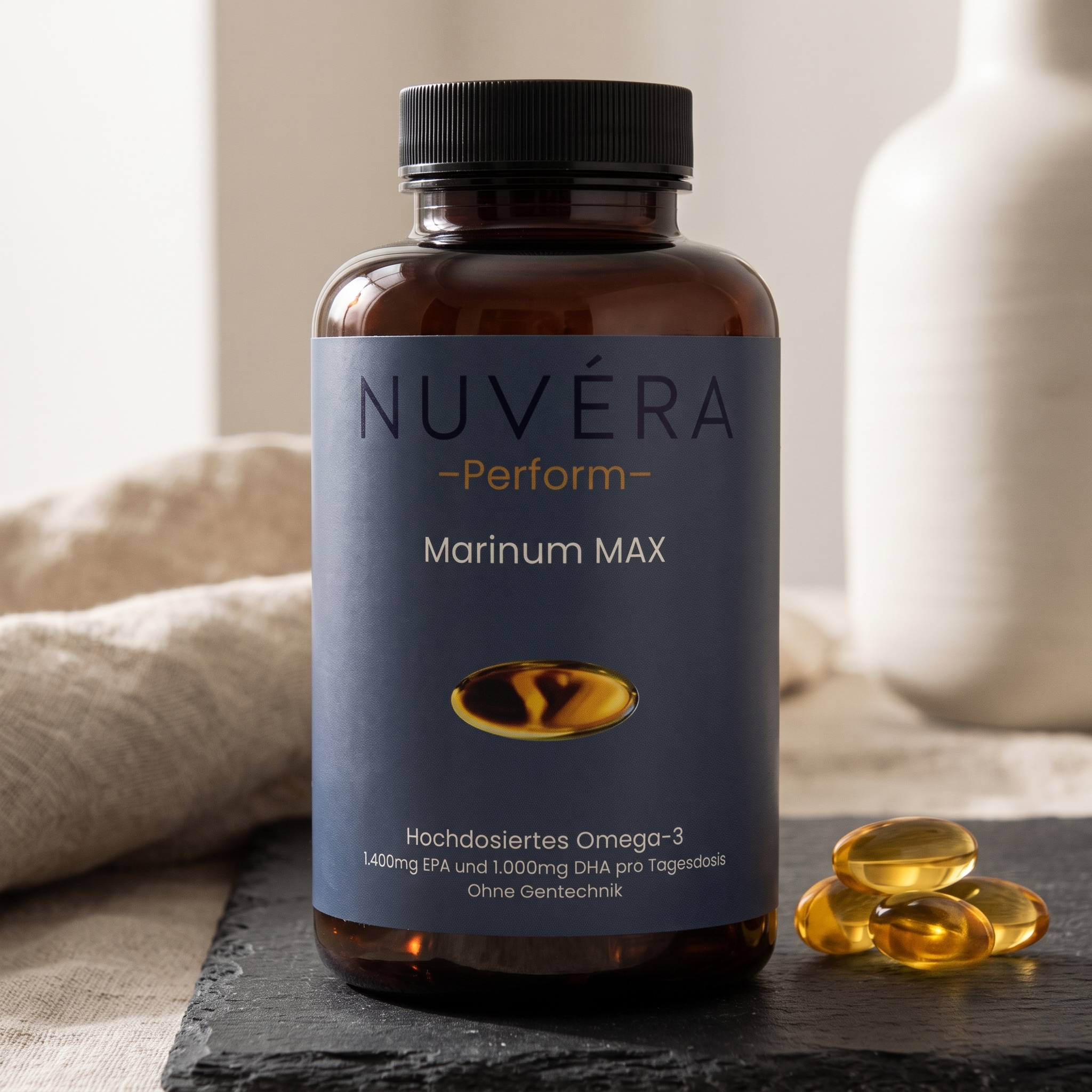 Marinum MAX Omega-3 – 2.800 mg Omega-3 pro Tagesdosis | NUVÉRA